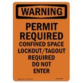 Signmission OSHA WARNING Sign, Permit Required Confined Space, 10in X 7in Rigid Plastic, OS-WS-P-710-V-13401 OS-WS-P-710-V-13401